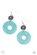 Load image into Gallery viewer, Earthy Epicenter - Blue Earring Paparazzi Accessories Wooden Fashion Fix Earring
