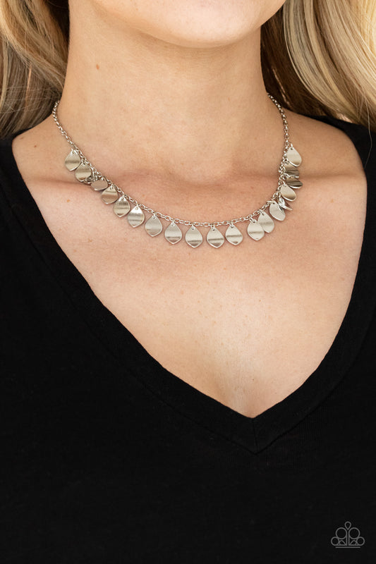Paparazzi Necklace ~ Dainty DISCovery - Silver 