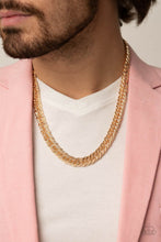 Load image into Gallery viewer, Paparazzi Urban Uppercut Gold Necklace. Get Free Shipping. #P2MN-URGD-033AM. Men&#39;s Necklace
