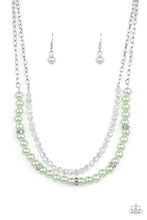 Load image into Gallery viewer, Parisian Princess Green Necklace Paparazzi Accessories. #P2RE-GRXX-231XX. Pearly Green Ash Beads
