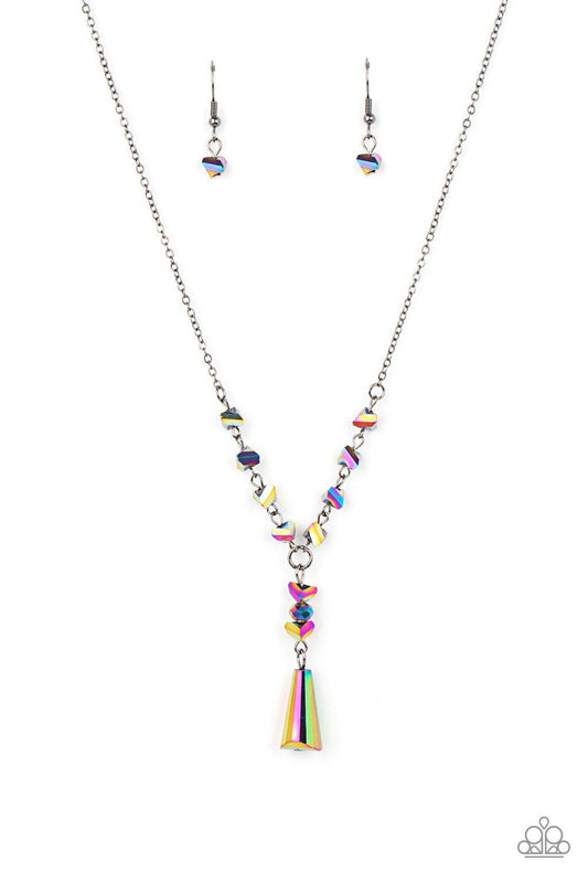 Olympian Oracle Multi Oil Spill Dainty Necklace Paparazzi Accessories. #P2DA-MTXX-061XX
