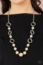 Load image into Gallery viewer, Paparazzi Necklace COUNTESS Me In - Brown Pearls &amp; Silver Ring Necklace
