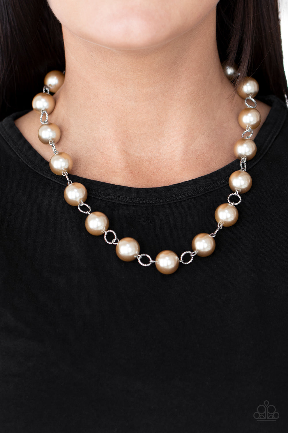 Paparazzi Ensconced in Elegance Brown Pearl Necklace. Get Free Shipping!