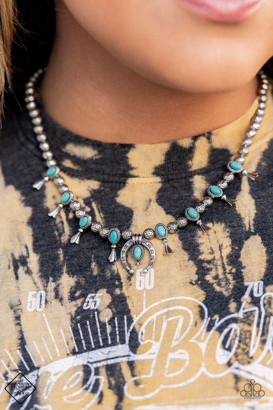 Paparazzi Luck Of The West - Blue Necklace December 2021 Fashion Fix 