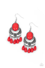 Load image into Gallery viewer, Paparazzi Prairie Flirt Red Fringe Earring. #P5WH-RDXX-123XX. Subscribe &amp; Save. Floral Earrings
