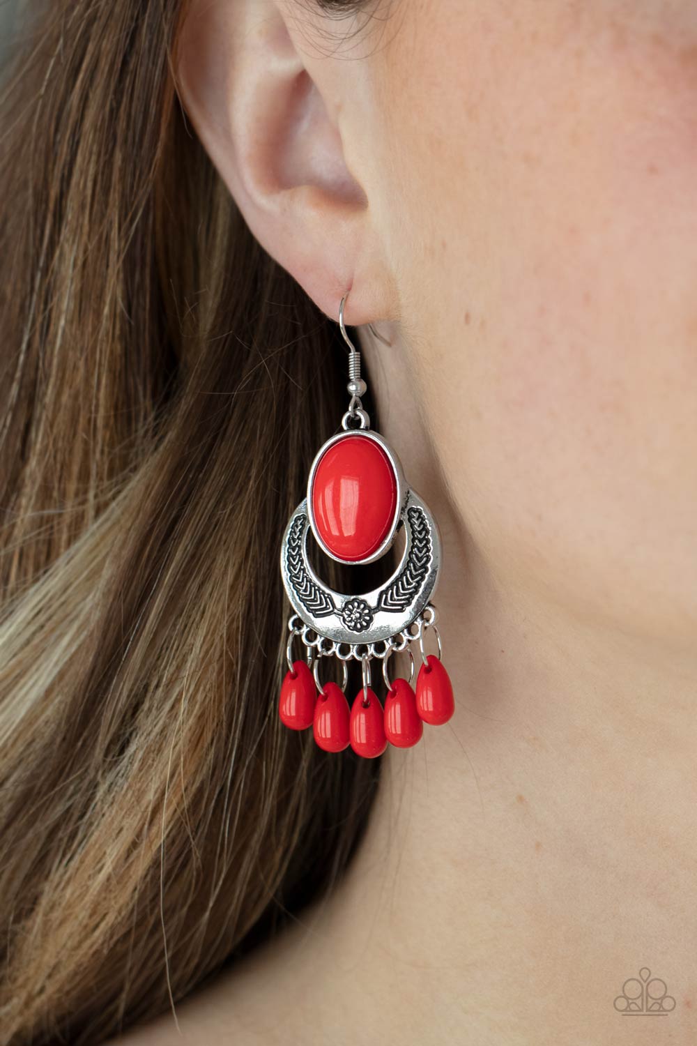Prairie Flirt Red Earrings Paparazzi Accessories. Subscribe & Save. #P5WH-RDXX-123XX
