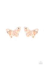 Load image into Gallery viewer, Paparazzi Flutter Fantasy - Rose Gold Earrings Post Style Butterfly $5.00 Jewelry. Free Shipping!
