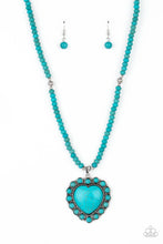 Load image into Gallery viewer, Paparazzi A Heart Of Stone Blue Heart Necklace paparazzi lop april 2021. #P2SE-BLXX-436XX.
