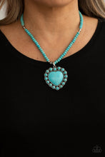 Load image into Gallery viewer, A Heart Of Stone Blue Necklace Paparazzi. #P2SE-BLXX-436XX Life of the Party Valentine Necklace 
