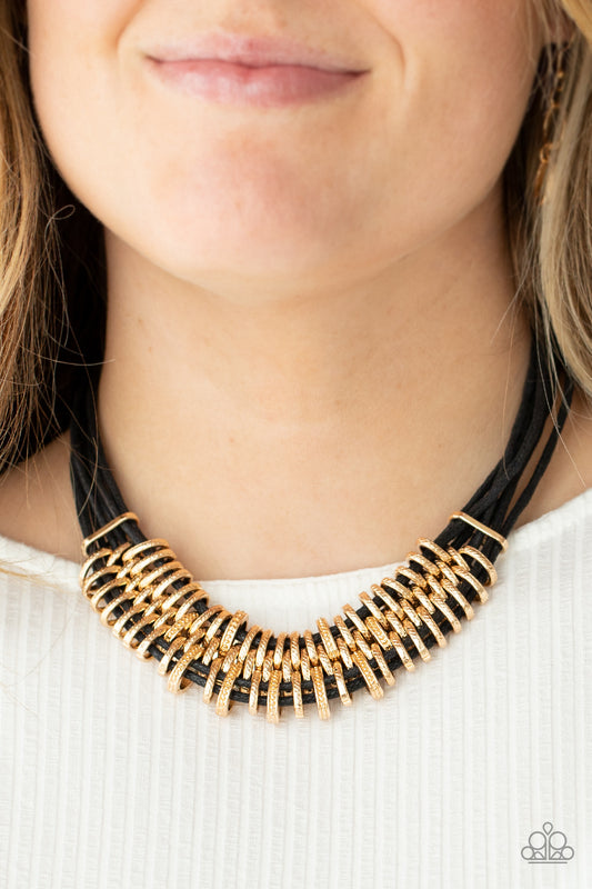 Paparazzi Necklace ~ Lock, Stock, and SPARKLE - Gold