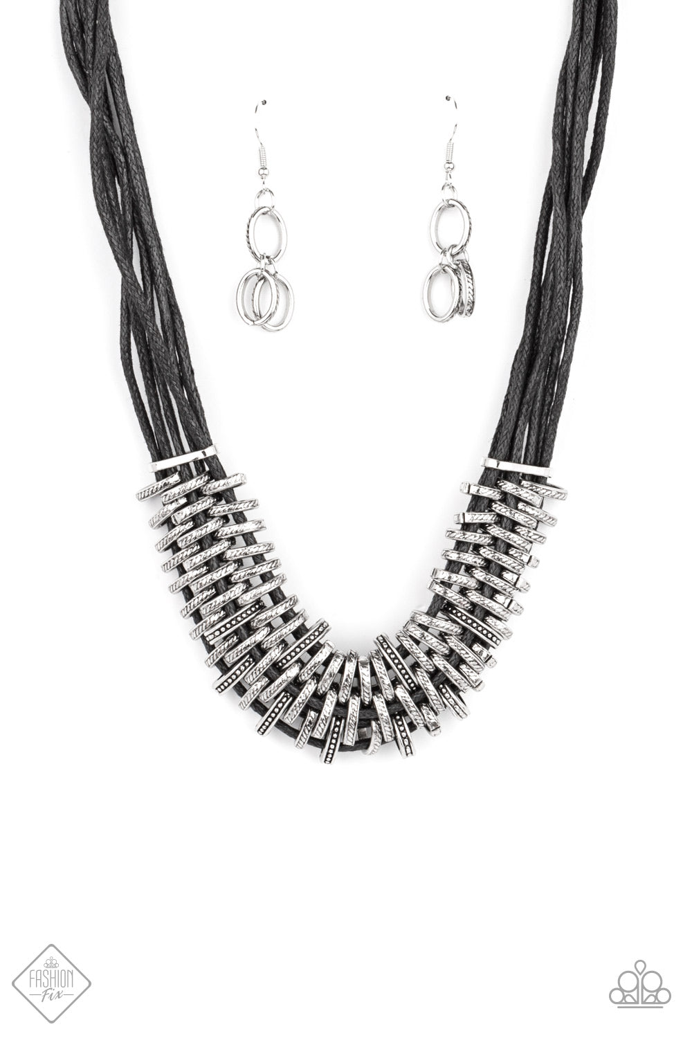 Paparazzi Necklace ~ Lock, Stock, and SPARKLE - Black - April 2021 Fashion Fix Necklace