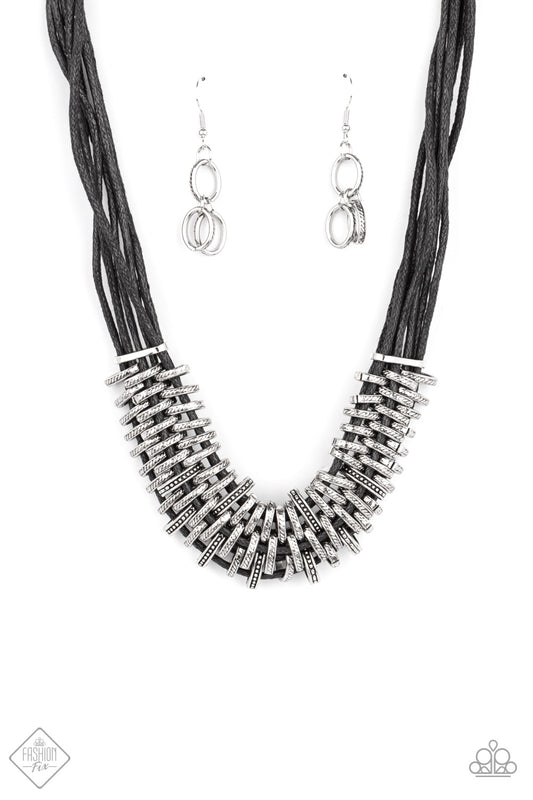 Paparazzi Necklace ~ Lock, Stock, and SPARKLE - Black - April 2021 Fashion Fix Necklace