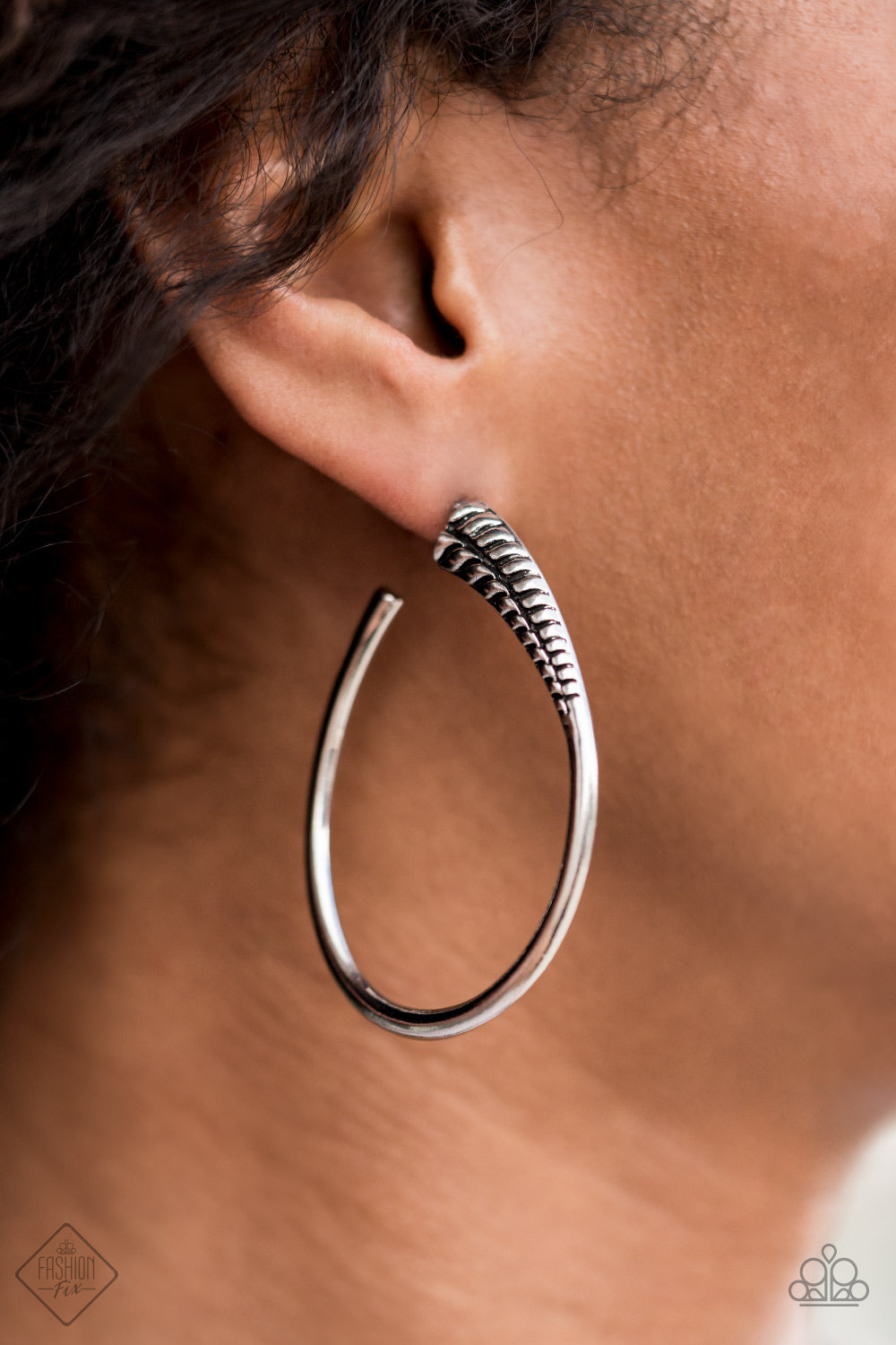 Paparazzi Fashion Fix Earring ~ Fully Loaded - Silver - April 2021 Fashion Fix Earring