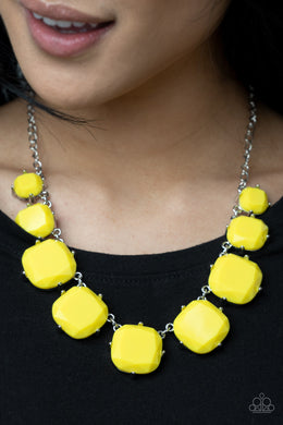 ​​Prismatic Prima Donna Yellow Necklace Paparazzi Accessories. #P2ST-YWXX-076XX. Subscribe & Save