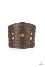 Load image into Gallery viewer, Orange County - Brass Paparazzi Accessories Brown Leather Urban bracelet #9UR-BRXX-042XX

