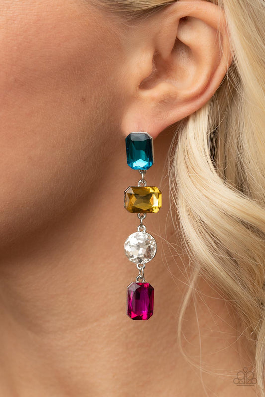 Paparazzi Earring ~ Cosmic Heiress - Multi jaw dropping earring