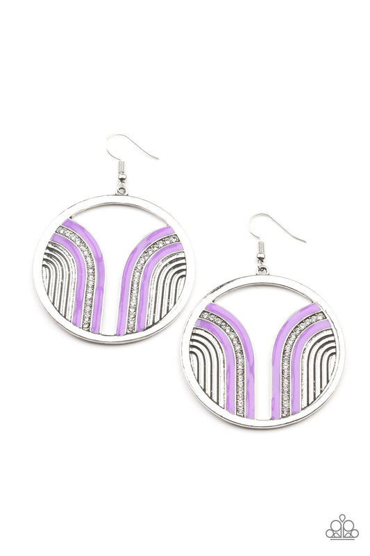 Paparazzi Delightfully Deco Purple Earrings. Fishook $5 earring. Subscribe & Save. #P5WH-PRXX-231XX