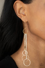 Load image into Gallery viewer, Paparazzi Demurely Dazzling Gold Earrings. Subscribe &amp; Save. #P5RE-GDXX-239XX
