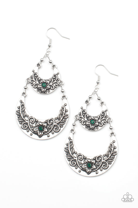 Paparazzi Springtime Gardens - Green Earrings #P5WH-GRXX-251XX