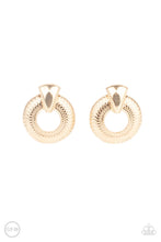 Load image into Gallery viewer, Industrial Innovator Gold Clip-on Earrings Paparazzi Accessories. Free Shipping. #P5CO-GDXX-061XX

