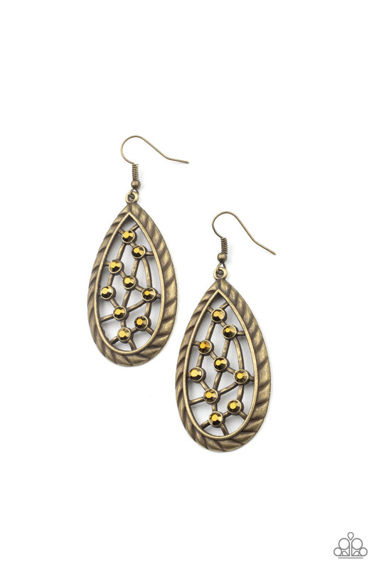 Paparazzi Earring ~ Industrial Incandescence - Brass
