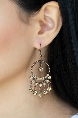 ​Cosmic Chandeliers Copper Earrings Paparazzi Accessories. #P5RE-CPXX-106XX. Get Free Shipping