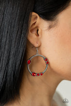 Load image into Gallery viewer, Paparazzi Earrings ~ Glamorous Garland - Red
