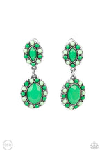 Load image into Gallery viewer, Paparazzi Earrings ~ Positively Pampered - Green Clip-On Earring
