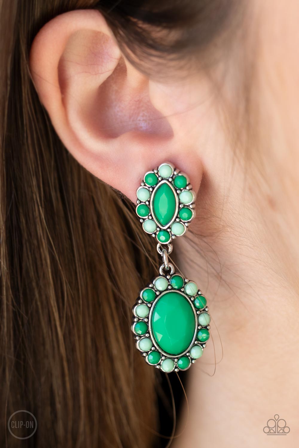 Positively Pampered - Green Earring Paparazzi Accessories