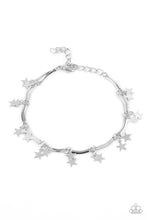Load image into Gallery viewer, Party in the USA - Silver Bracelet Paparazzi Accessories. Get Free Shipping! #P9DA-SVXX-202CF
