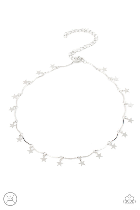 Paparazzi Little Miss Americana Silver Necklace $5 Jewelry. #P2CH-SVXX-072CF. Get Free Shipping!