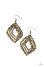 Load image into Gallery viewer, Paparazzi Primitive Performance Brass Earring creating a harmoniously tinkling lure.
