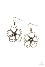 Load image into Gallery viewer, Paparazzi Petal Power - Brass Earrings. #P5WH-BRXX-135XX. Get Free Shipping!
