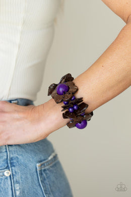 Mediterranean Mangrove - Purple Bracelet Paparazzi Accessories Wooden Bracelet