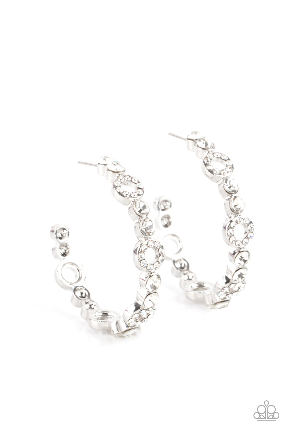 Paparazzi Swoon-Worthy Sparkle White Earrings. #P5HO-WTXX-099XX. Get Free Shipping.