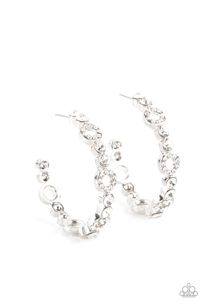 Paparazzi Swoon-Worthy Sparkle White Earrings. #P5HO-WTXX-099XX. Get Free Shipping.