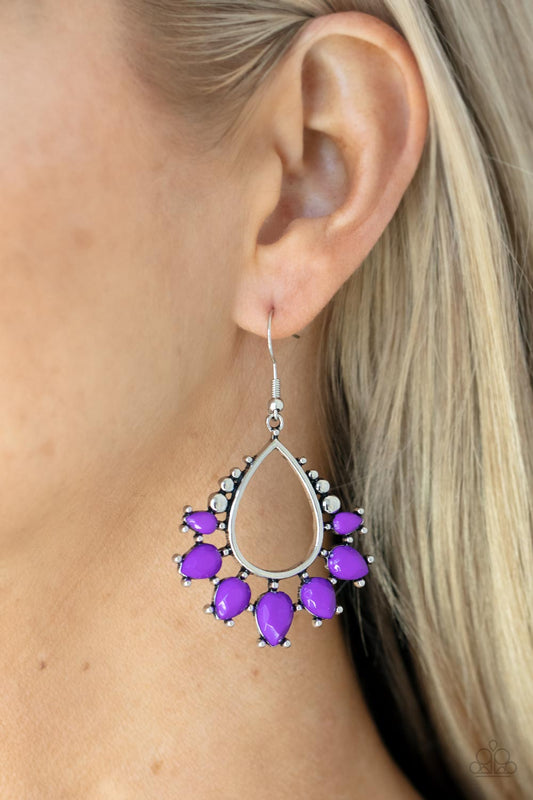Flamboyant Ferocity Purple Earrings Paparazzi $5 jewelry. Free Shipping. #P5ST-PRXX-014XX