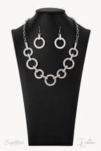 Load image into Gallery viewer, Paparazzi Zi Necklace The Missy White Rhinestone encrusted hoop Zi Necklace. - 2021 Zi Collection

