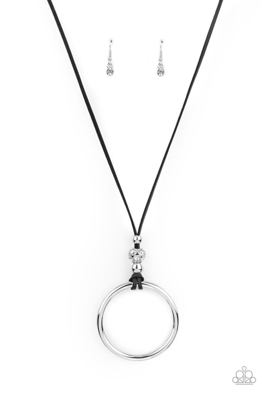 Paparazzi BLING Into Focus - Black Leather Cord Necklace #P2SE-BKXX-301XX