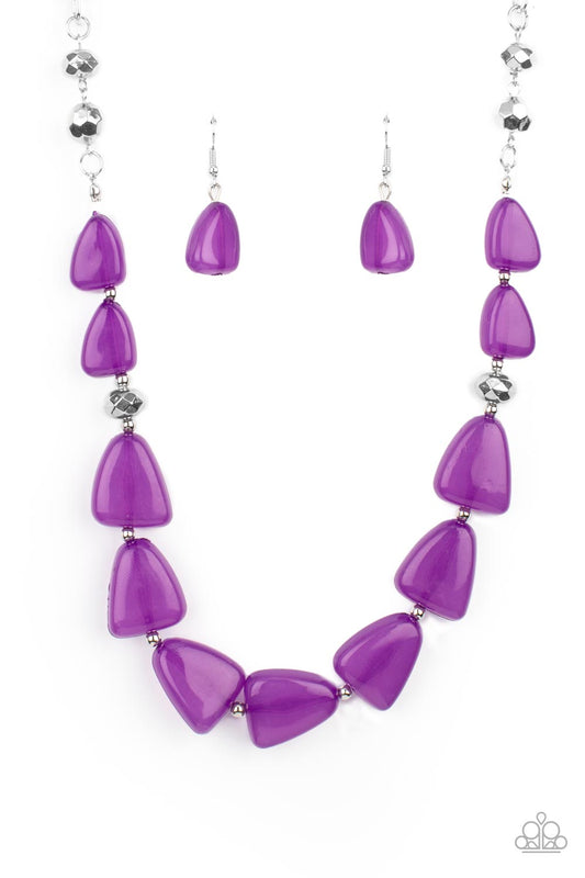 Tenaciously Tangy - Purple Opaque Beads Short Necklace. Subscribe & Save. #P2WH-PRXX-399XX