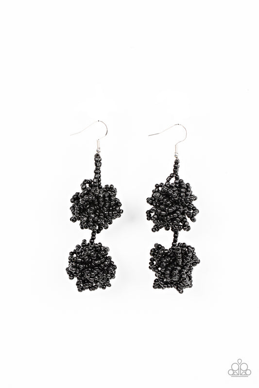 Paparazzi Celestial Collision - Black Earring Seed Beads Earring. #P5ST-BKXX-060XX.