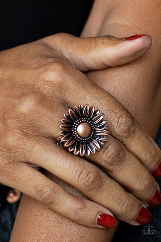 Farmstead Fashion Copper Ring Paparazzi Accessories Floral Petal Sunflower. Subscribe & Save.