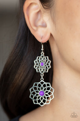 Posh Posy Purple Earring Paparazzi Accessories. #P5WH-PRXX-244XX. Get Free Shipping. Mandala earring