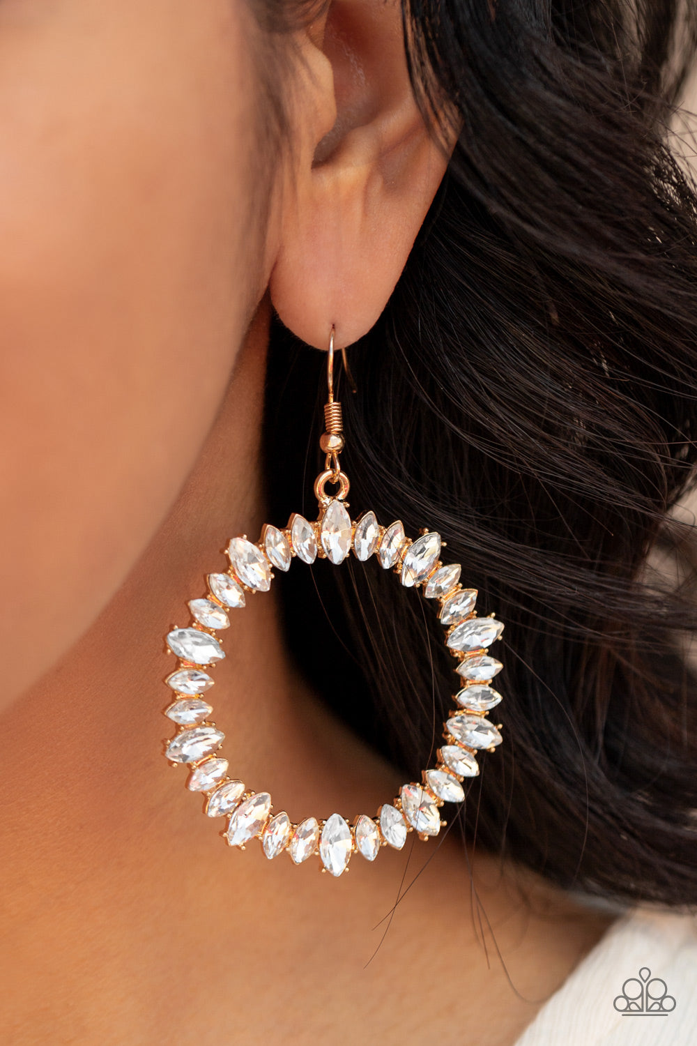 Glowing Reviews Gold Earrings Paparazzi Accessories. Get Free Shipping. Hoop Earring