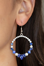 Load image into Gallery viewer, Revolutionary Refinement Blue Hoop Earrings Paparazzi Accessories. #P5RE-BLXX-246XX
