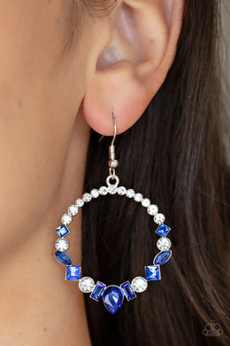 Revolutionary Refinement Blue Hoop Earrings Paparazzi Accessories. #P5RE-BLXX-246XX