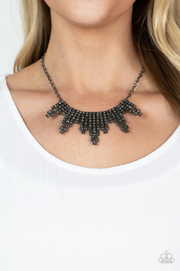 Skyscraping Sparkle Black Necklace Paparazzi Accessories. Get Free Shipping. #P2ST-BKXX-175XX