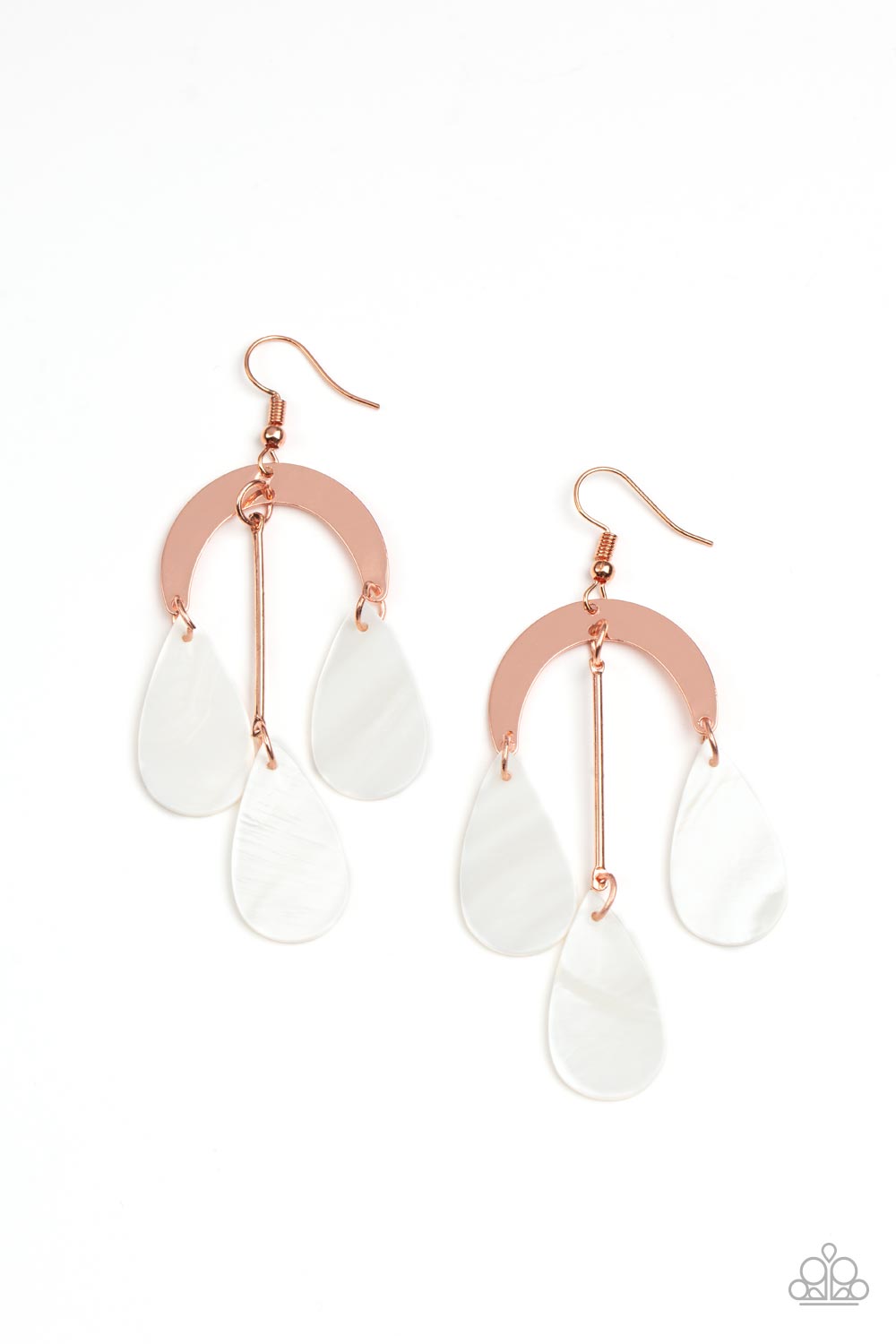 Paparazzi Atlantis Ambience - Copper Earrings. Get Free Shipping. #P5SE-CPSH-114XX.