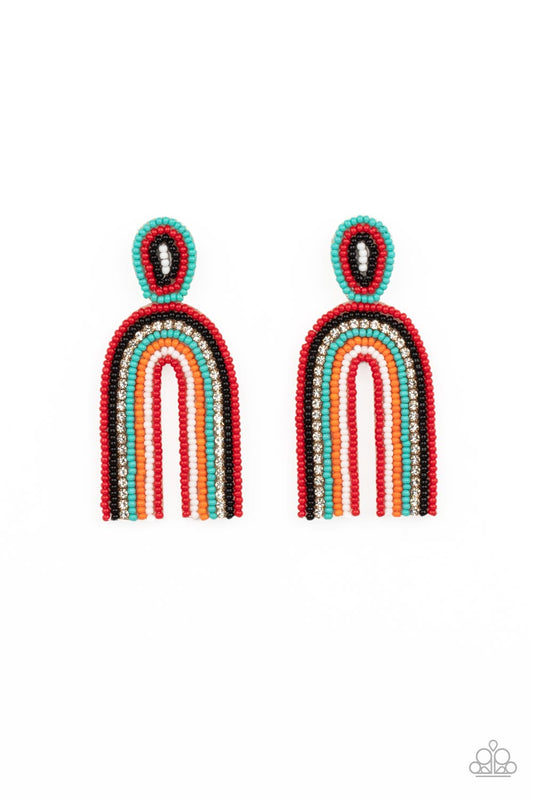Paparazzi Rainbow Remedy Multi Seed Beads Post Style Earrings #P5PO-MTGD-050XX