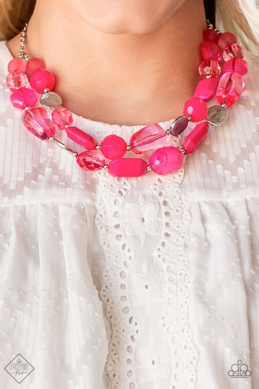 Paparazzi Necklace ~ Oceanic Opulence - Pink August 2021 Fashion Fix